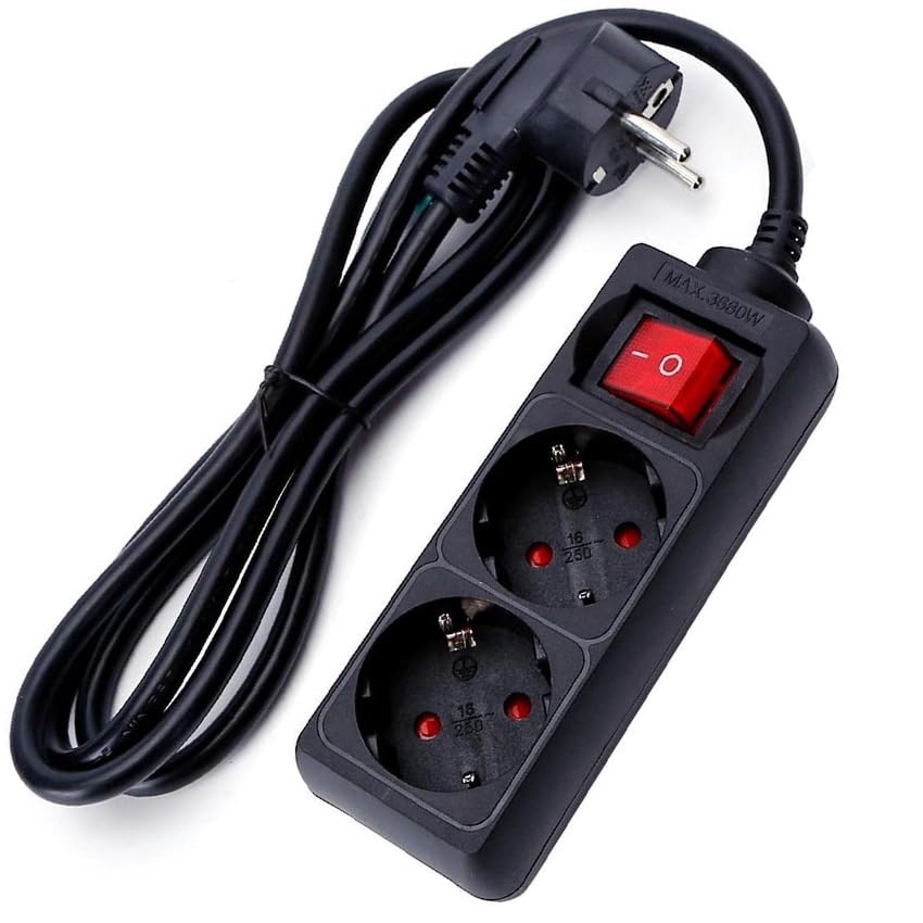 Ultiprise Blanche à 2 Prises Avec Interrupteur, 5 , 3G, 1,5 ²