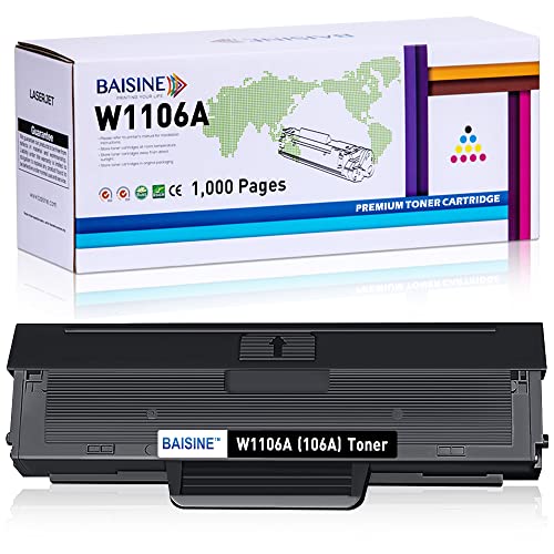 [Avec puce] BAISINE W1106A 106A Toner compatible avec 106A W1106A Noir pour HP Laser 107w 107a 107r HP Laser MFP 135w 135a 135r 137fnw 135wg 137fwg Cover