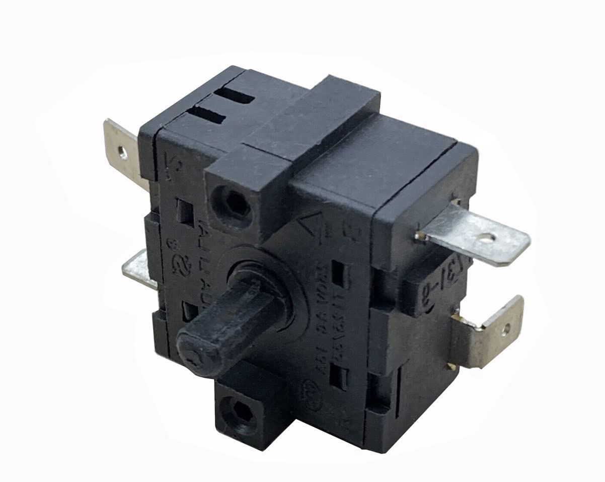 Anchilly 1pc 5 Pin 5 Position Electric Oven Function Selection Switch - Black, Rotary, Twist, 5 Positions