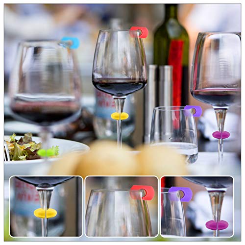 26Pcs Wine Glass Charms Tags With Bottle Stopper, Silicone Wine Glass Drink Markers For Bar Party Martinis Cocktail Champagne Stem Glasses #TOP5