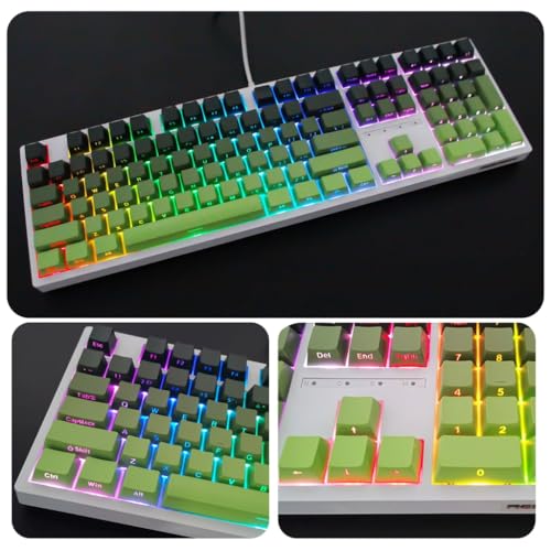 Teclas PBT retroiluminadas OEM con diseño de doble disparo y degradado verde 2