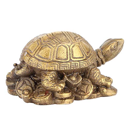 Hztyyier Brass Turtle Figure Brass Copper Tortoise Chinese Feng Shui God Turtle for Home Decoration Ornament Collectible Furnishing Articles - Image 4