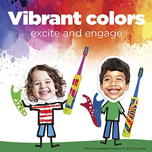 Gum - 70070942306514 Crayola Kids? Flossers, Grape, Fluoride Coated, Easy Grip Handle, Ages 3+, 75 Count, (Pack Of 6) #TOP5