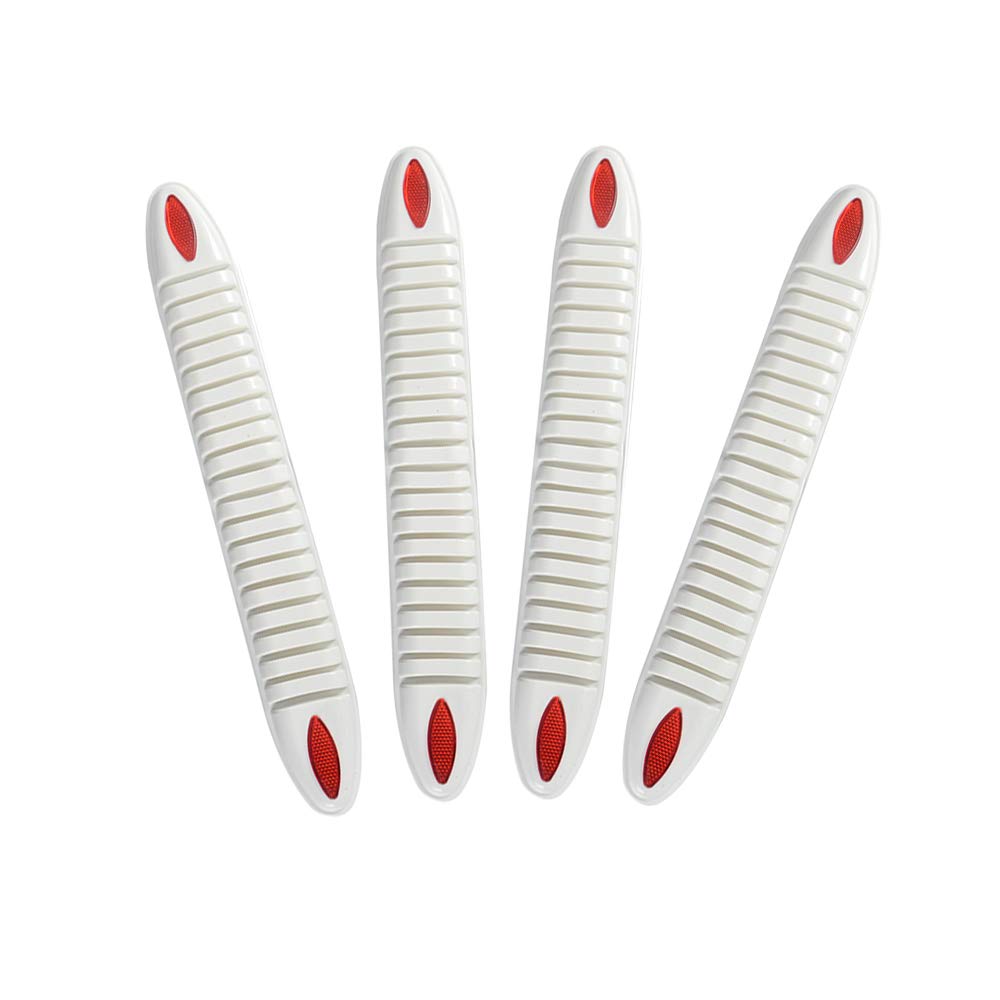 idain 4 PCS Car Anti-Collision Bumper Protector Trim Anti-Scratch Sticker Bar Strip,White