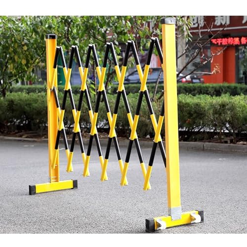 Outdoor Safety Expandable Barricade, 3.9/4.9 Ft High Flexible Crowd Control Barriers Guard Retractable, Security Construction Fence for Traffic Controls, Driveway Bar, Black-H120cm+L600cm/19.6ft