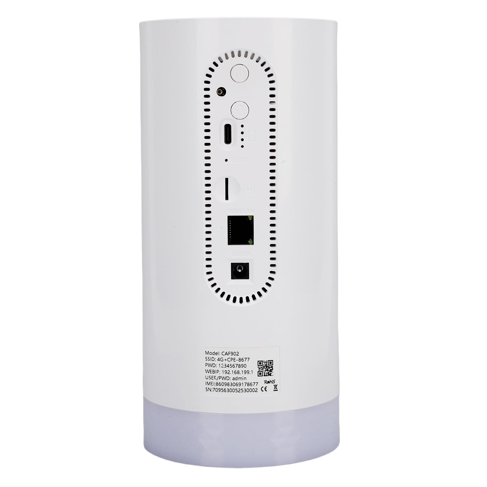 Generic Hotspot WiFi Portatile da Esterno LTE con Luce da Campeggio Colorata, Router 4G CPE CAT6 per Dispositivi Multipli, Batteria da 10000 MAh, per Campeggio/escursionismo