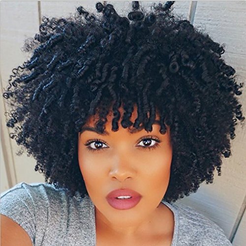 Natural Black Afro Wig Kinky Curly Short Hair Wigs For Black Women Cheap Wigs for African American Wigs with Free Wig Cap