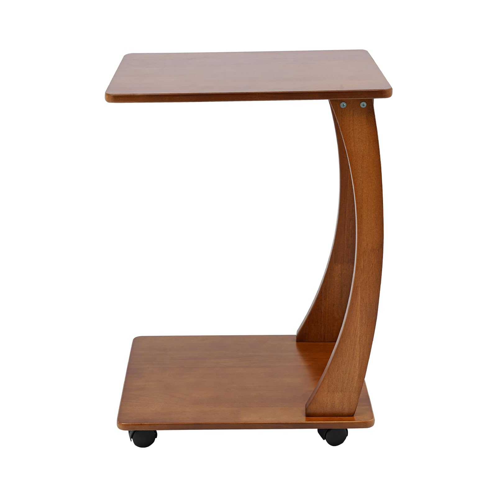 Mesa Auxiliar Forma C con Ruedas (2 con Freno), de Madera