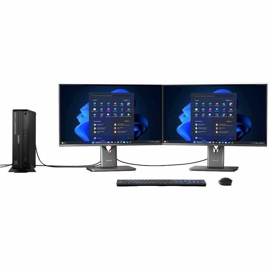 Image of Lenovo ThinkCentre M70s Gen 6 12YK001BUS Desktop AI Computer - Intel Core Ultra 5 235-32 GB - 512 GB SSD - Small Form Factor - Black - Intel Q870 Chip - Windows 11 Pro - DDR5 SDRAM - DVD-Writer - En