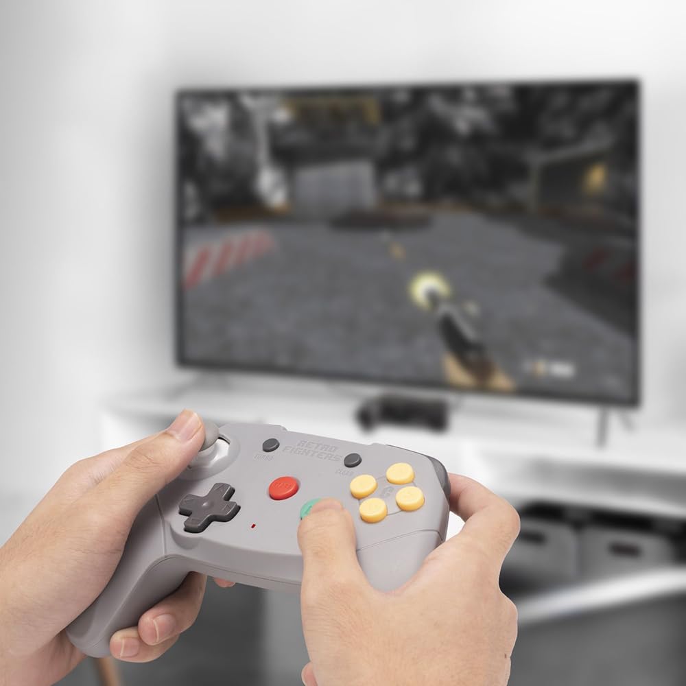 Retro Fighters Brawler64 Wireless Edition N64 Controller - Compatible with Nintendo 64 - Gray
