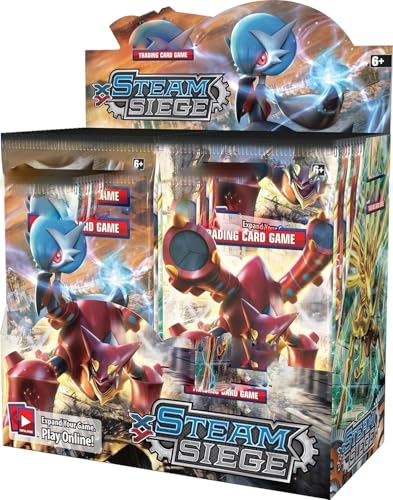Image of Pokemoon TCG 50 Cardds Bundle | 5 Packs of 10 Random Collectible Trading Cardds | Surprise Cardd Set for Kids & Collectors (STEAM Siege 5 Pack 50 Cards)