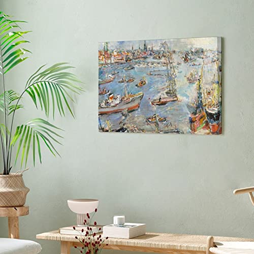 Oskar Kokoschka Oil Paintings On Canvas Wall Art Hamburg Iii Art Prints Wall Art Paintings Canvas Wall Decor Home Decor Living Room Decor Aesthetic 24X32Inch(60X80Cm) Frame-Style #TOP5
