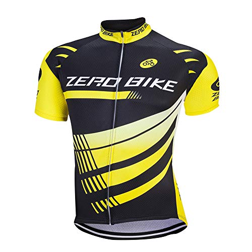 ZEROBIKE® - Maillot de ciclismo transpirable de manga corta para hombre, ropa deportiva de poliéster para bicicleta, Tela de alta calidad, Type 5, L