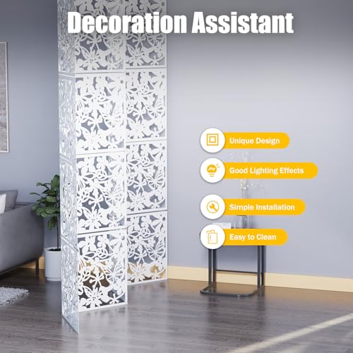 Séparateur de pièce à suspendre blanc Lightakai lot de 12 claustras PVC salon - 4