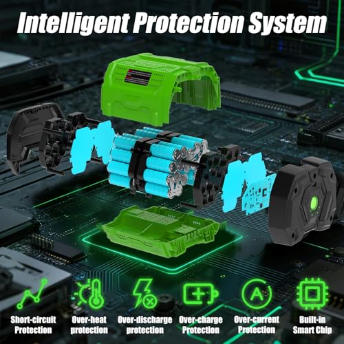 Image of 1-Pack 56 Volt Lithium ion Battery BA5600 Replacement for EGO 56V Battery 12000mAh(Green)