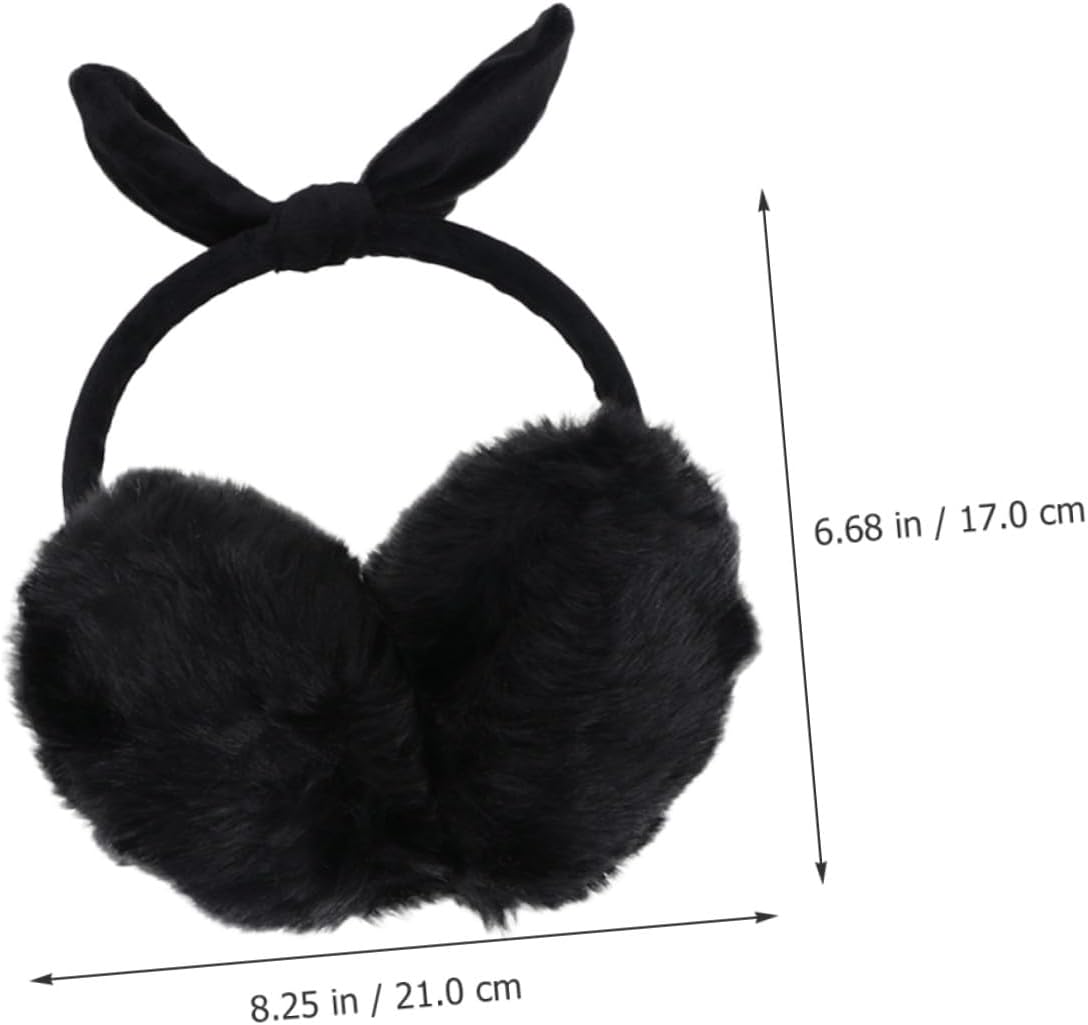 2pcs Women’s Outdoor Winter Earmuffs Plush Ear Warmers Adjustable Headband Windproof Ear Covers for Cold Weather