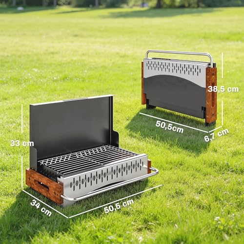 Barbacoa de carbón portátil Outsunny plegable fácil de limpiar y llevar 8