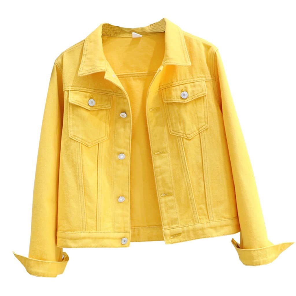 TWDYC Spring Short Wash Denim Jacket Women Loose Outerwear Long Sleeve Jeans Jacket Female Coat (Color : white-Cute donuts (1)10, Size : 2XL code)