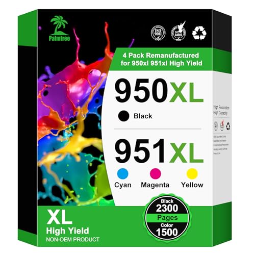 Cartuchos de Tinta 950XL 951XL compatibles con HP 950XL HP 951XL Recambio para Cartuchos HP 8615 para Uso con HP Officejet Pro 8600 8610 8615 8620 8100 8625 8630 276DW 251DW (Paquete de 4)