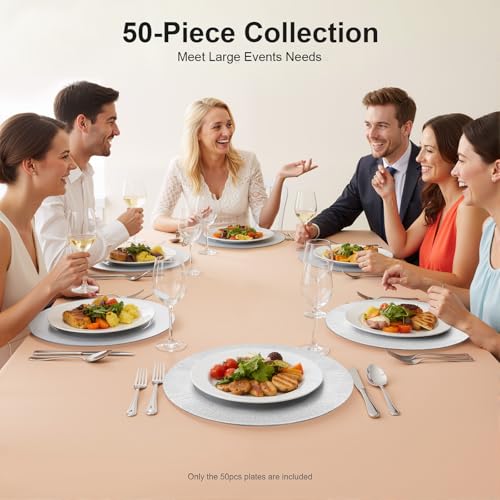 Set de 50 platos cargadores redondos de 13 pulgadas miniatura 4