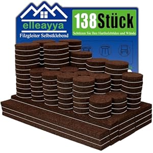 Elleayya FFP138 Möbelgleiter Filz 138 Stück