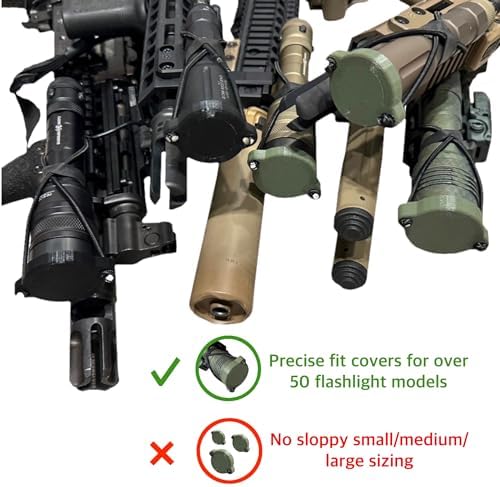 Hammy3DPrints Light/Lens Cover for Weapon Mounted Flashlights (Pro Tac 2 Rail Mount (2000 Lumen), Light Brown - Quick Flip) - 2