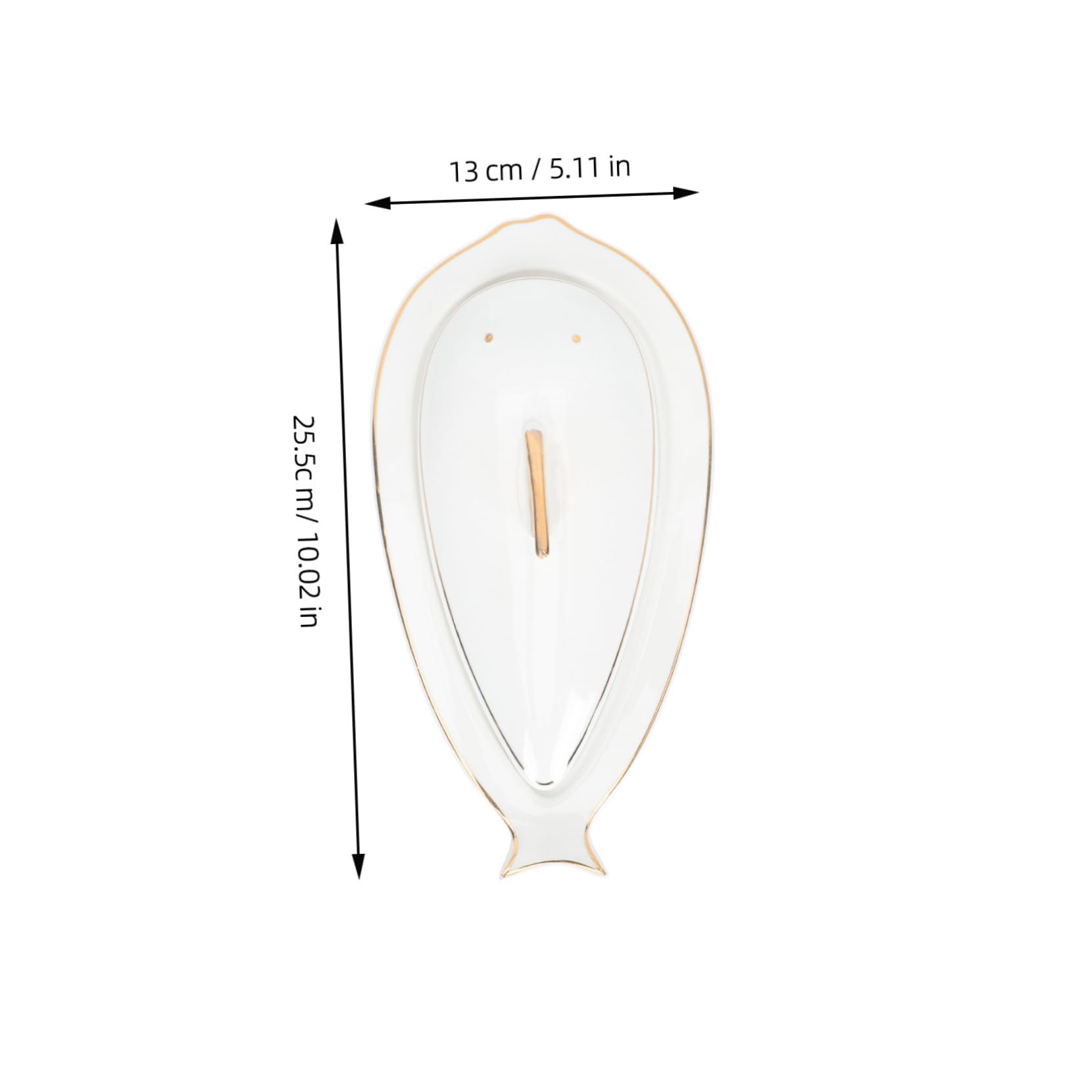 Cabilock Fish Shape Plate Ceramic Steamed Gold Decorated Restaurant Server Material