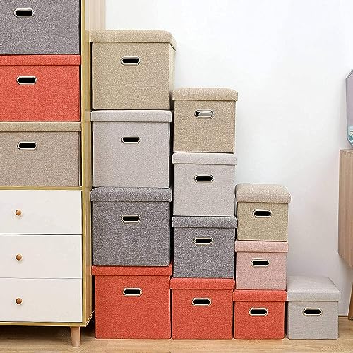 Repose-Pieds Ottoman Pliable Gris Clair et Banc de Rangement Peu Encombrant