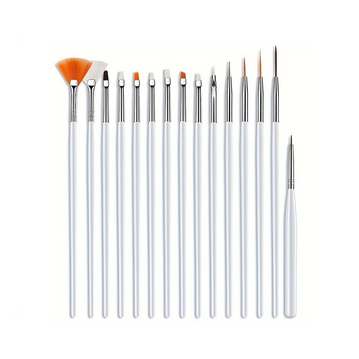 meskin 15-piece acrylic nail art brush set with dotting tool - perfect for painting and crafting unique designs on gel, acrylic, and natural nails - salon-quality results at home (pack of 15)