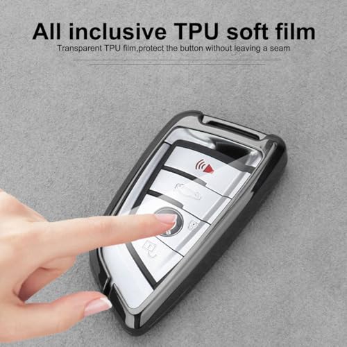 Image of Car Key Fob Cover with Fashion Keychain, Heavy Metal Key Shell Case Fit for BMW 2 5 6 7 Series X1 X2 X5 X6 GT Series, Blade Shape Car Key Case Accessories for Men (1 PCS)