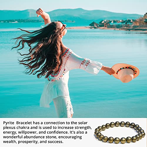 Image of ANAYA AGATE Healing Crystal Bracelet for Women and Men - 8mm Round Beaded Bracelet for Men and Women - Unisex Stretchy Gemstone Bracelet for Healing and Protection