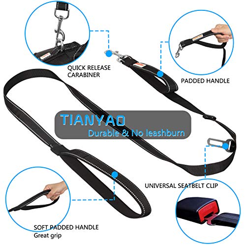 Tianyao Dog Harness No-Pull Dog Vest Set Reflective Adjustable Oxford Material Pet Harness For Medium Large Dogs With Leash And Collar (Large(Chest:25-35"), Black) #TOP1