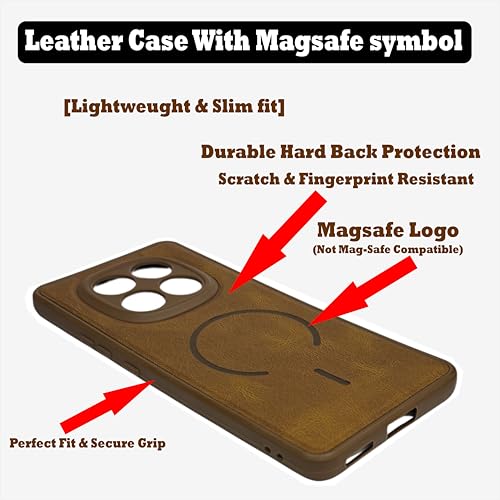 Image of SBMS Back Cover for Redmi Note 15 5G /Poco M8 5G | Ultra Slim Soft Rubberised Hard Case | Oil Feel Soft Leather Back | Mag-Safe Design (Mag-Safe Not Support) | Camera Protection Case Poco M8 5G (Brown)