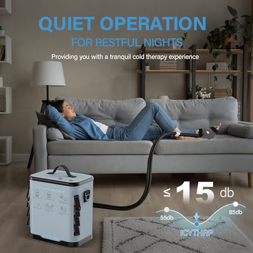 Image of ICYTHRP Programmable Ice Machine for Ankle After Surgery w /Quiet Pump | FSA Eligible HSA, Cold Therapy Machine for Ankle, Replacement Recovery System, Cryotherapy Pain Relief with Ankle Pad