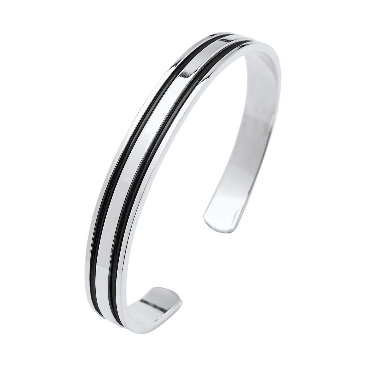 Bracciale Rigido In Argento 925 Massiccio TreasureBay - Donna, 17 Cm, Regalo In Confezione