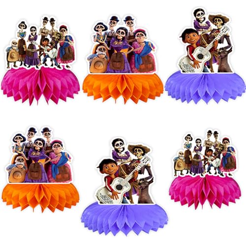 6Pcs CoCo Honeycomb Centerpieces 3D Table Decorations?CoCo Birthday Party Supplies Halloween Party Decorations