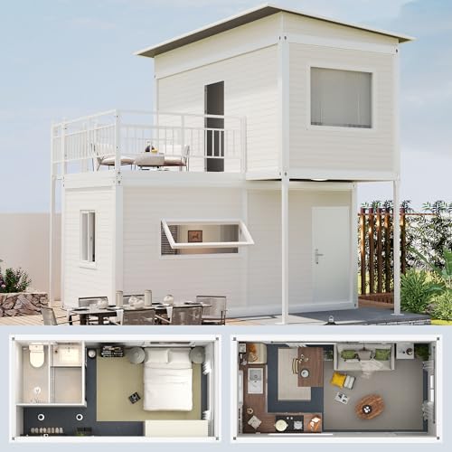 AMGUI Two-Story Tiny House: Modern Prefabricated Flat-Pack Home with Expandable Plastic Design, Portable Modular Dwelling for Hotel, Office, or Villa Use – Includes Restroom & On-site Installation - Image 6