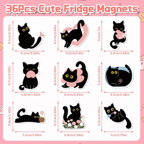 Set 36 Imán Decorativo Gato Negro Magnético miniatura 2