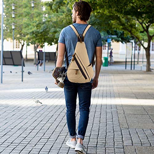 FANDARE Unisex Sling Bag Canvas Crossbody Schouder Rugzak 3 in 1 Mannen Borsttas Vrouwen Casual Daypacks fit 9.7 inch Tablet Rugzak voor Outdoor Fietsen Wandelen Reizen Indoor Activiteiten Retro Schooltas - Image 3