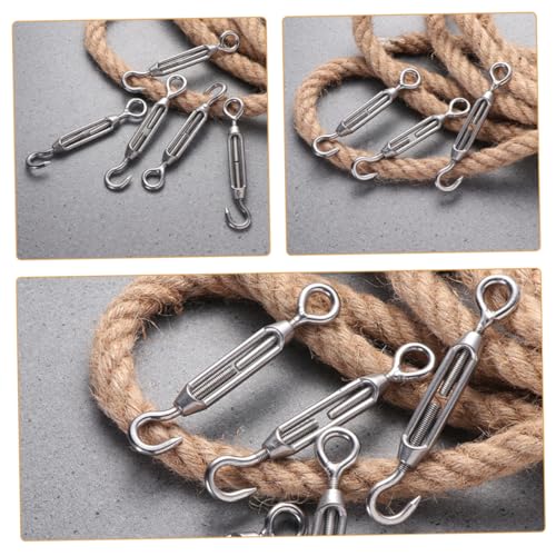 UKCOCO 5pcs tensores de cable industriales de acero inoxidable 304 tipo ojo a gancho para tensado de cables para cercas y toldos miniatura 3