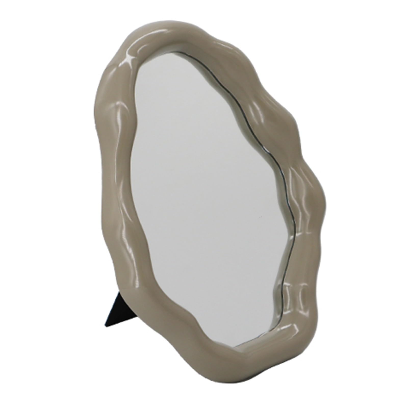 SDCFFC 10.6 * 8.1in, Irregular Makeup Mirror, Tabletop Vanity Mirror Aesthetic Hanging Wall Mirror