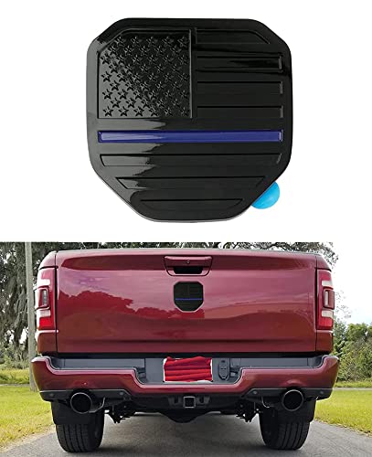 Image of CONGCONG Rear Tailgate American Flag Emblem Badge Compatible with 2019-2023 Dodge Ram 1500 /2500 /3500(Blue Line)