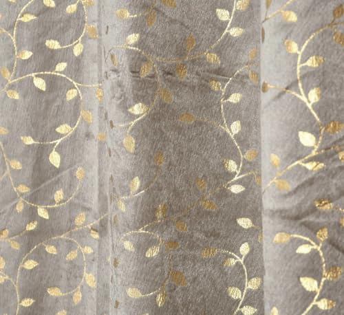 Image of Fabrilia Soft Velvet Printed Long Door Curtains for Living Room /Bedroom (9 Feet Long, Grey, Pack of 1 Piece)