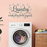 Laundry Bubble Decal Quote Sticker Cute Laundry Signs Wall Hint Lettering Vinyl Art Decor Wash Dry F