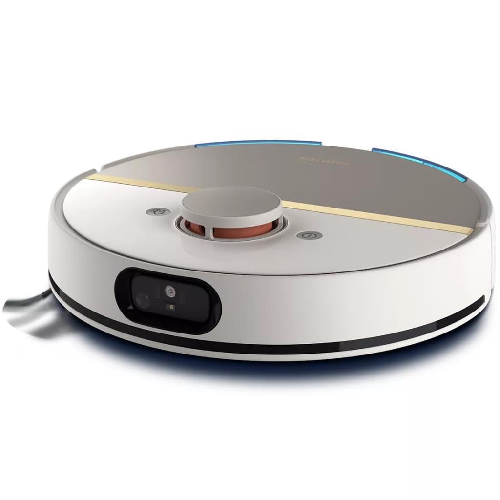 Philips XU7000/02 Homerun 7000 Series Aqua Nass- und Trockenreinigungsroboter, Leistungsstarker 5200mAh Li-Ion Akku, 5000 Pa Saugleistung, 360 Laser-Navigation, EPA11 Filter, Homerun Mobile App