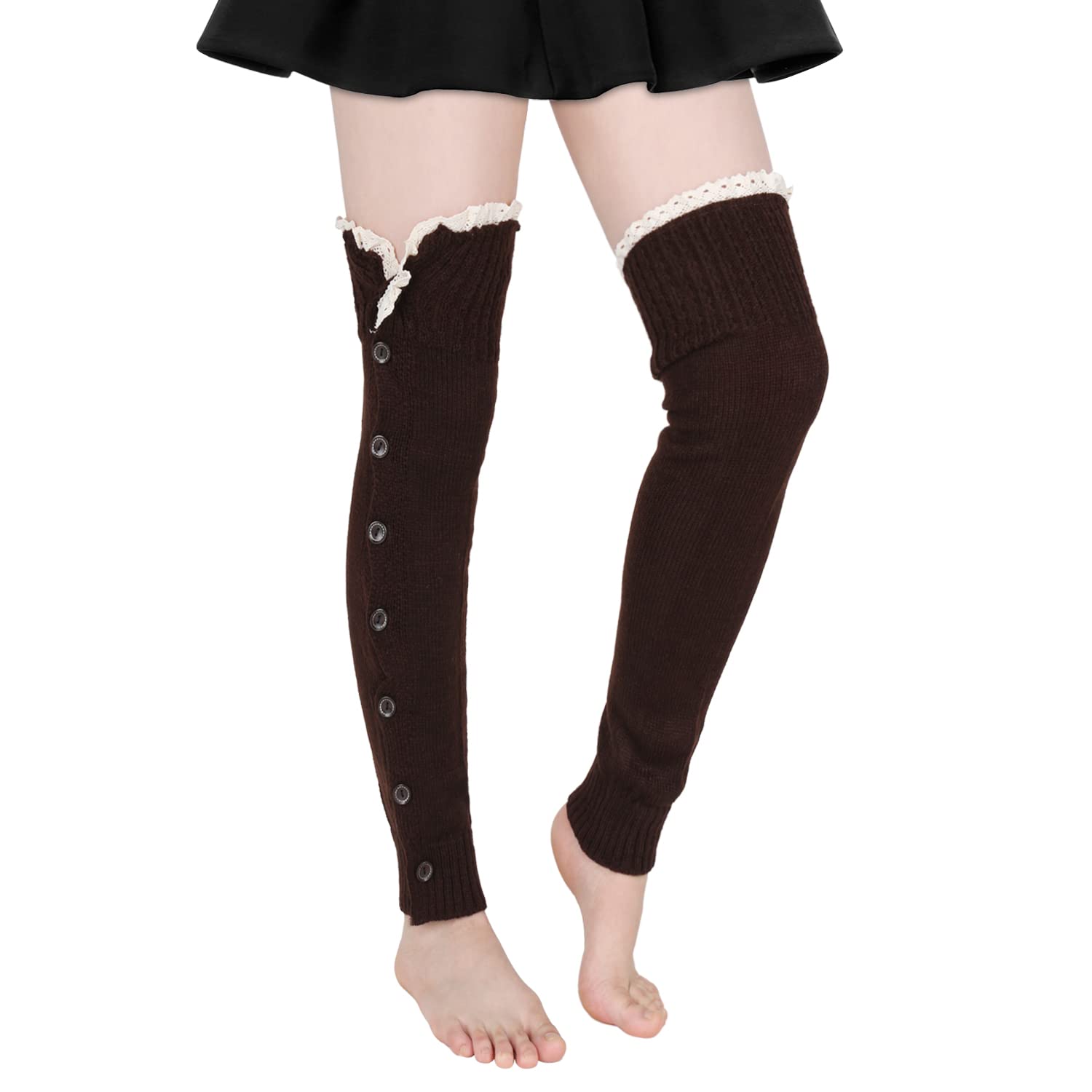 Benefeet Sox Womens Leg Warmers 80s Crochet Cable Knit Thigh High Boot Socks Long Over Knee High Footless