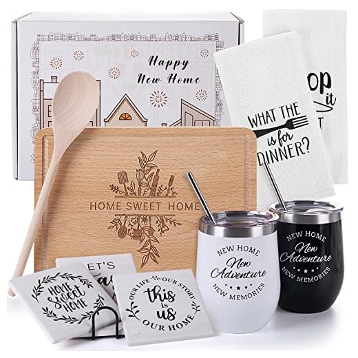 UNNESALT Housewarming Gifts for New Home - Gift Box Newlywed Couple, Clients, Friends Unique House Warming Home, Wedding Gift, Realtor Closing White, 11 Piece Set