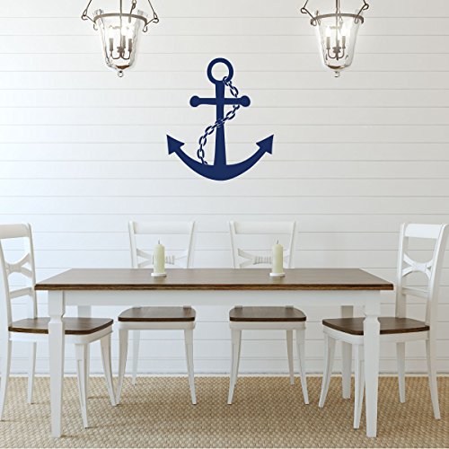 Navy Blue Anchor Vinyl Wall Decal Sticker - Large Nautical Ocean Symbol, Decoration For Home Or Themed Room #TOP7