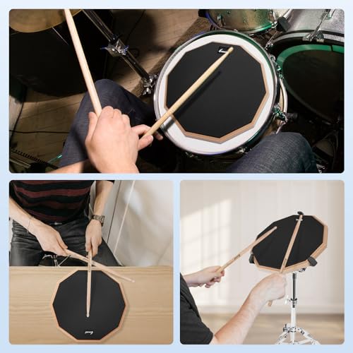 Sovvid 12 Inches Drum Pad and 5A Drum Sticks - Image 3
