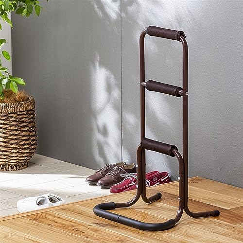 カインズ(CAINZ) 立ち上がりサポートステッキ3段 ブラウン 幅42.5cm 奥行37cm 高さ81cm 補助てすり サポートスタンド 玄関 手すり